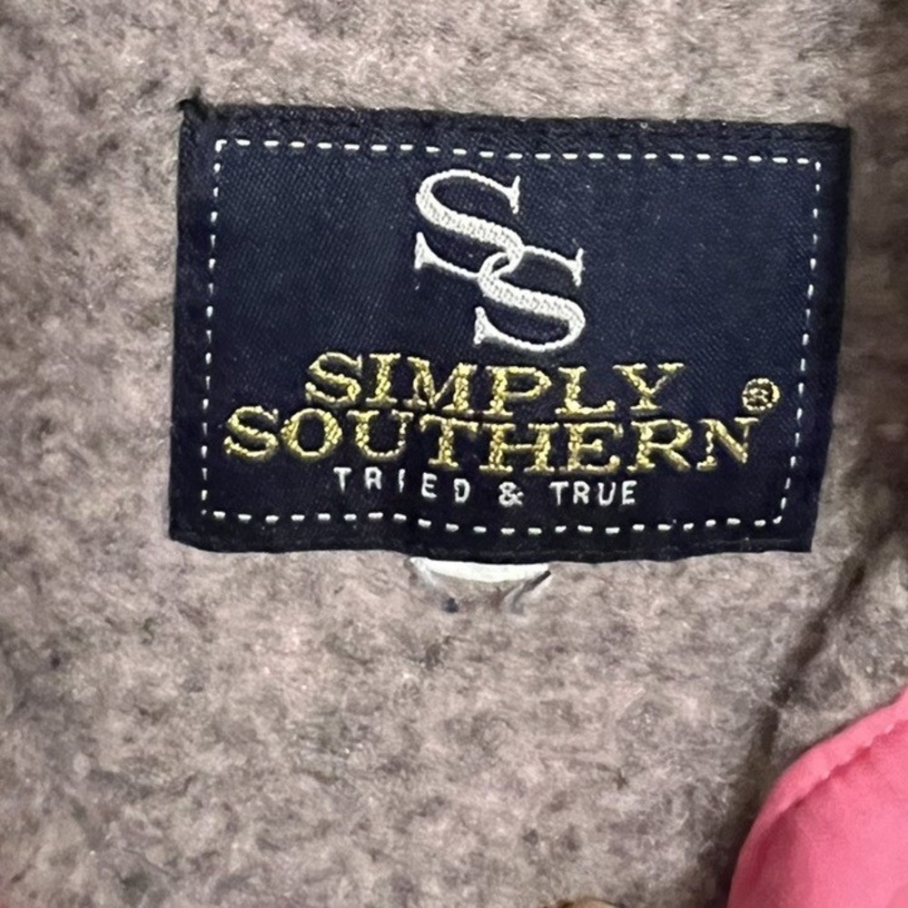 Simply Southern Womens Gray Pink Marled Quarter Snap Pullover Fleece Sweater‎ PM - Picture 8 of 15